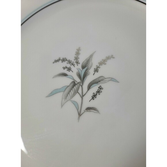 Vintage Retro Blue Moon Noritake Progression China Set  Noritake Shirley 5774 Complete Set of 4 Dinnerware Japan Blue Silver 28 Piece